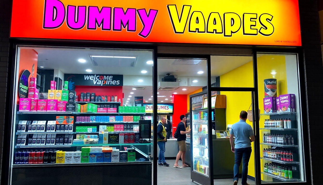 Find dummy vapes near me in a vibrant local vape shop showcasing various colorful products.