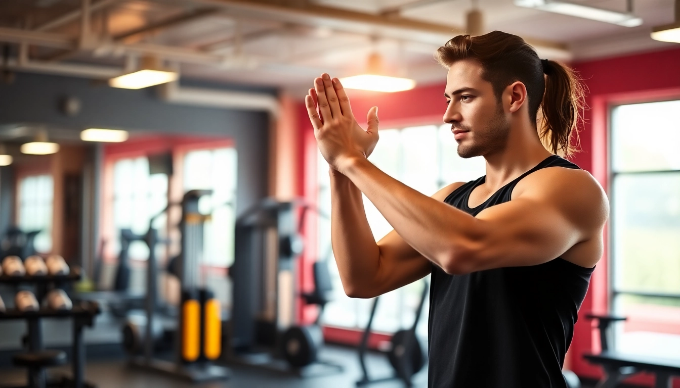 Effective Personal Trainer leading a workout session in a vibrant gym environment.