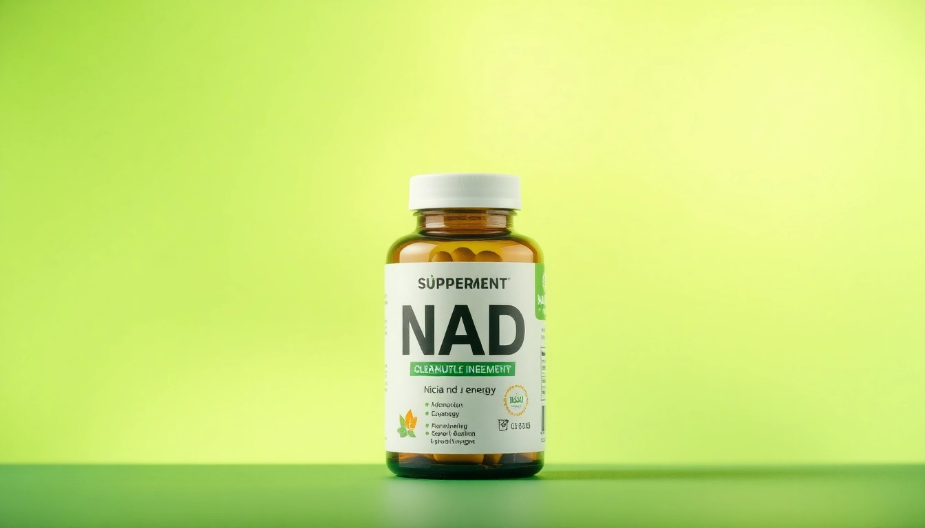 Boost your wellness with RGB vibrant NAD Supplement bottle showcasing natural ingredients and health benefits.