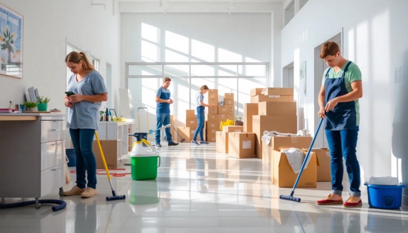 Professional bond cleaning Brisbane service in action, showcasing bright interiors and efficient cleaners.