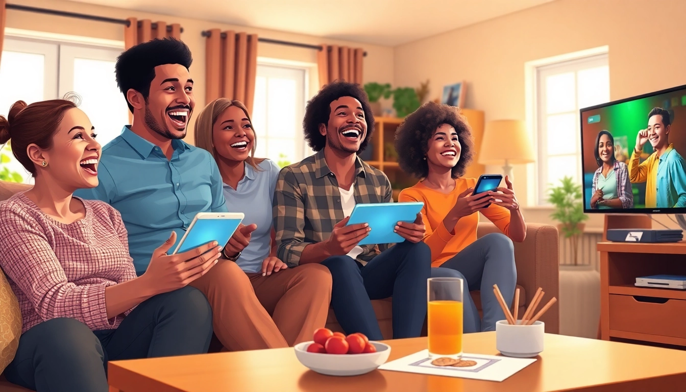Engage with a free streaming trial while enjoying a cozy family viewing experience.