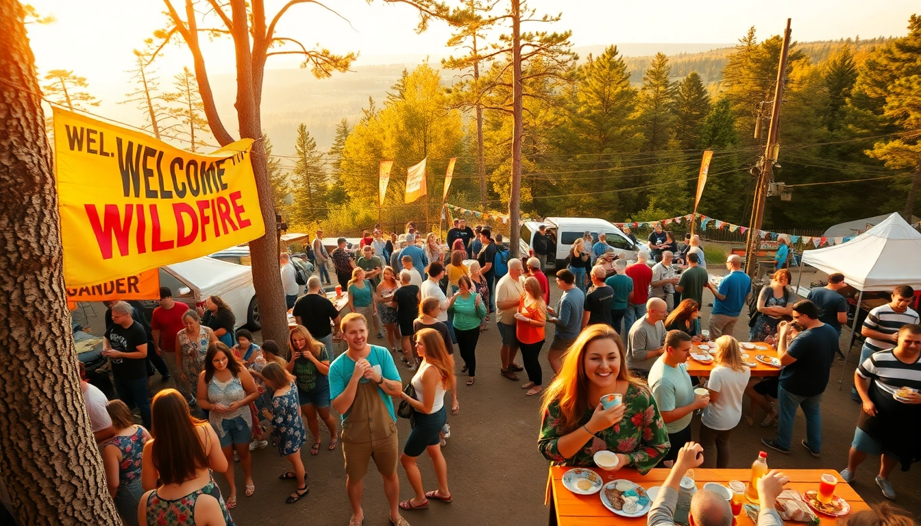 Celebrate wildfire events with a community gathering showcasing food, music, and vibrant festivities.