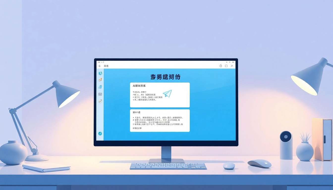 View the Telegram电脑版中文 app interface showcasing its features in an engaging setup.