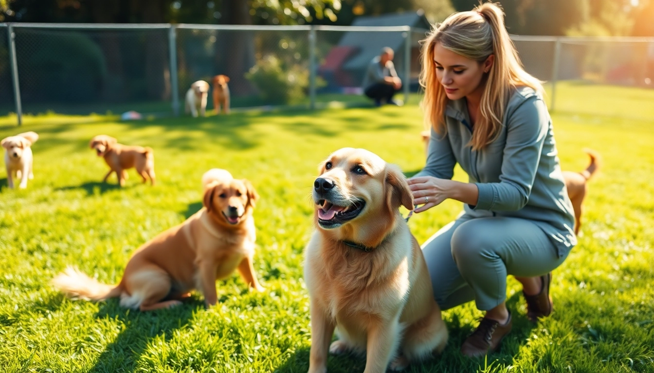 Engaging dog training session in Irvine with a trainer and a golden retriever.