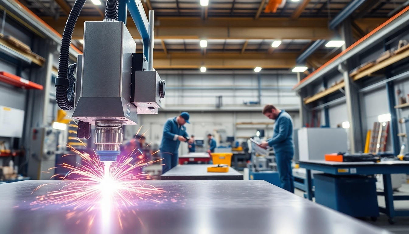 Laser welding machine efficiently merging metal components in a bright workshop setting.