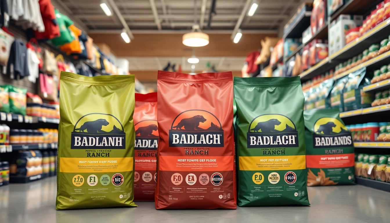 Discover Badlands Ranch dog food Canada in a premium pet supply store display.