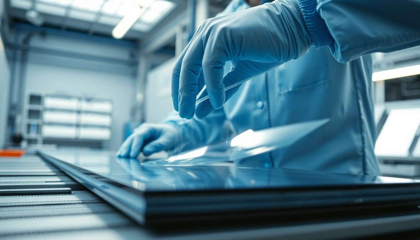 Applying adhesive films at https://www.makobond.com/adhesives-films in a high-tech setting.