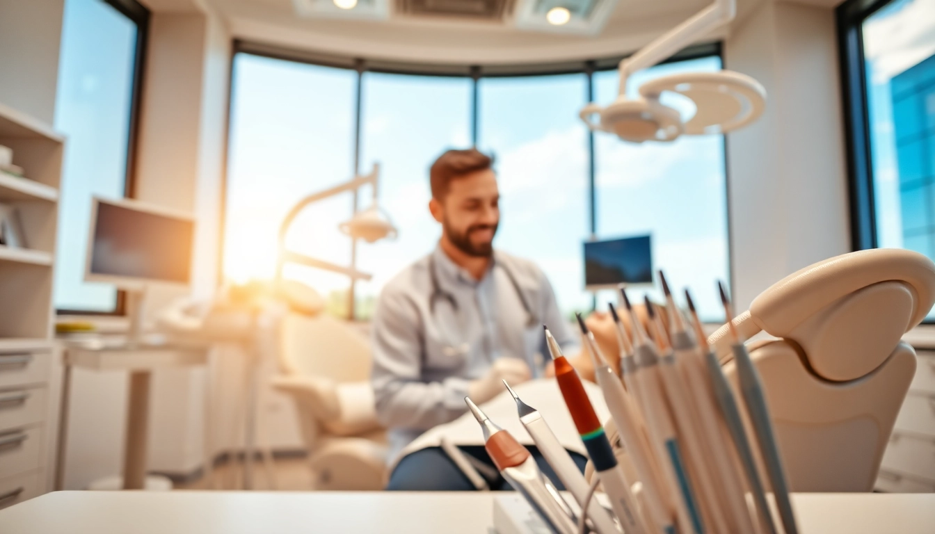 Orthodontist near me providing care in a modern dental office, focused on patient engagement.