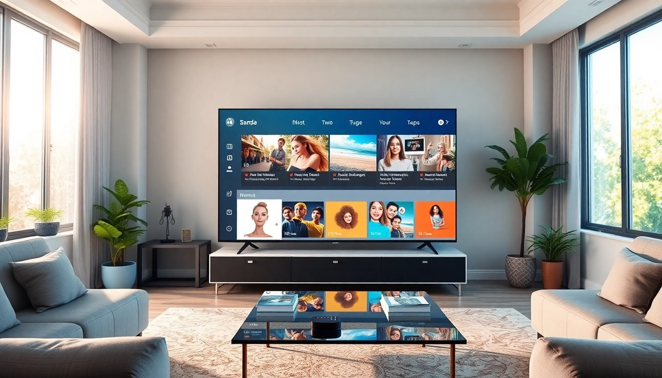 Set up to schedule content on smart TV in a modern living room with digital signage.