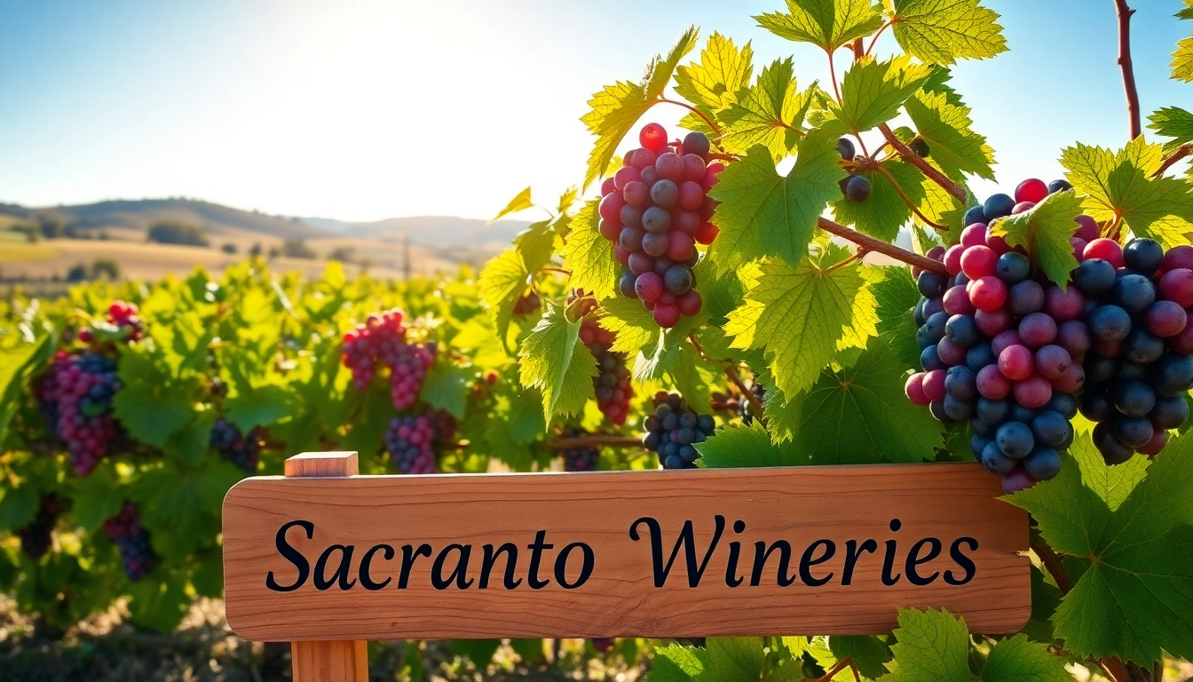 Beautiful vineyard scene showcasing Sacramento wineries with ripe grapes in natural light.