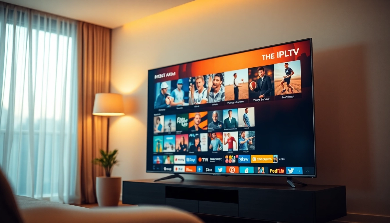 Comprar Listas IPTV en una interfaz atractiva de servicio streaming en un televisor moderno.