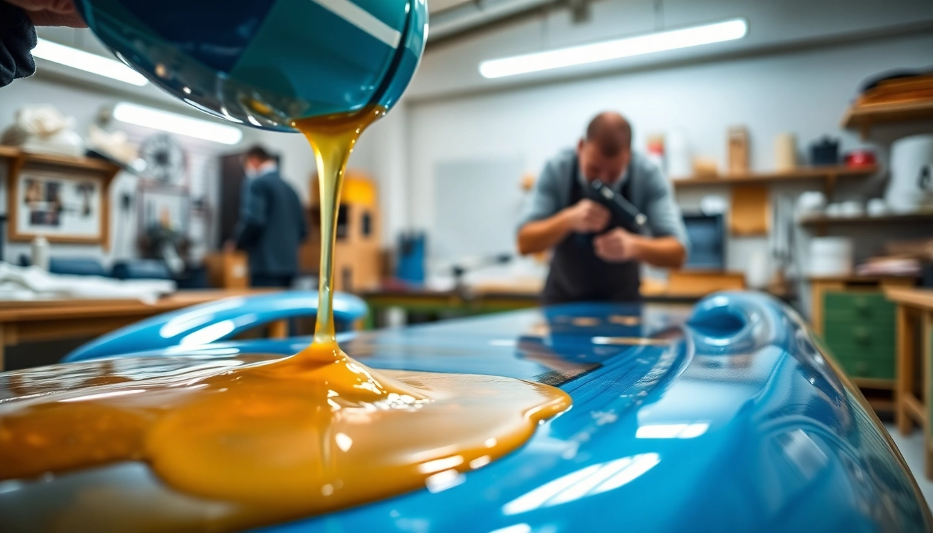 Applying laminating resin to fiberglass for a smooth, durable finish