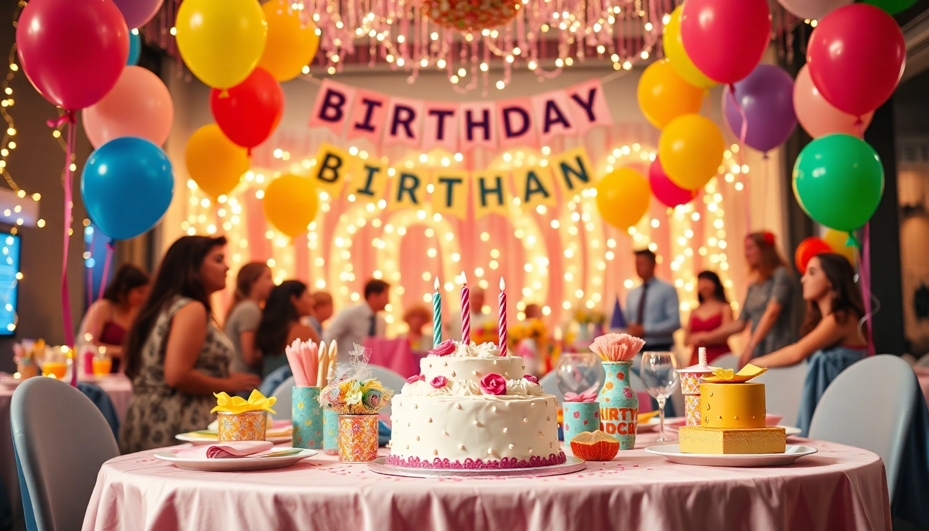 Celebrate a customizable birthday party with vibrant decorations and personalized elements.