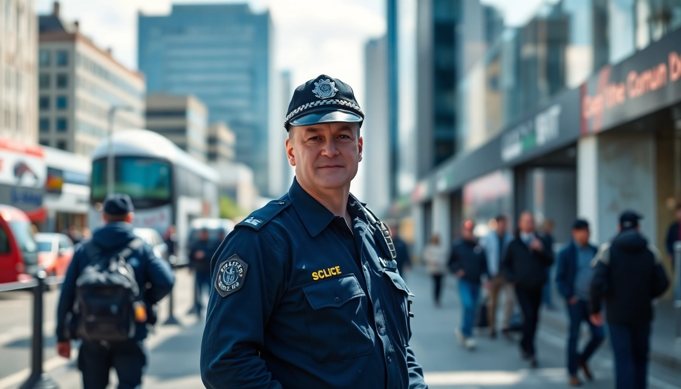 Security Company Cardiff offering protection with a professional officer in the city.