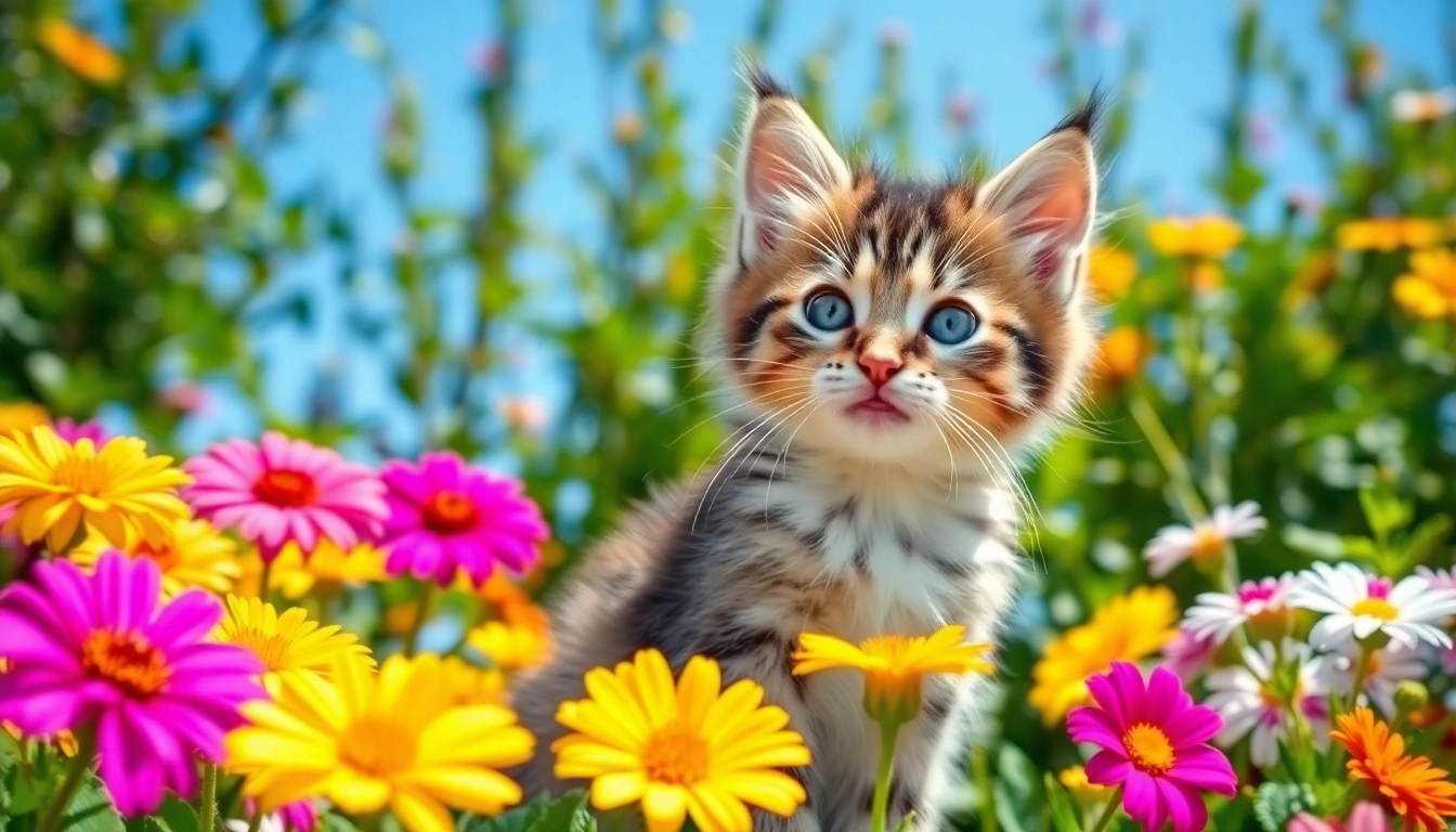 Adorable Maine Coon kittens for sale California playing in a vibrant garden.