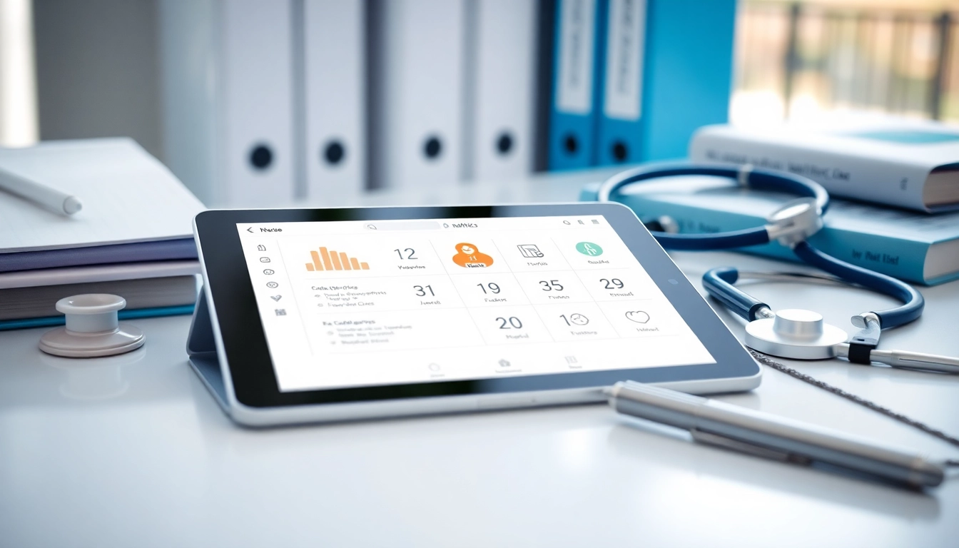 Showcasing top rated prescription applications on a tablet in a professional healthcare setting