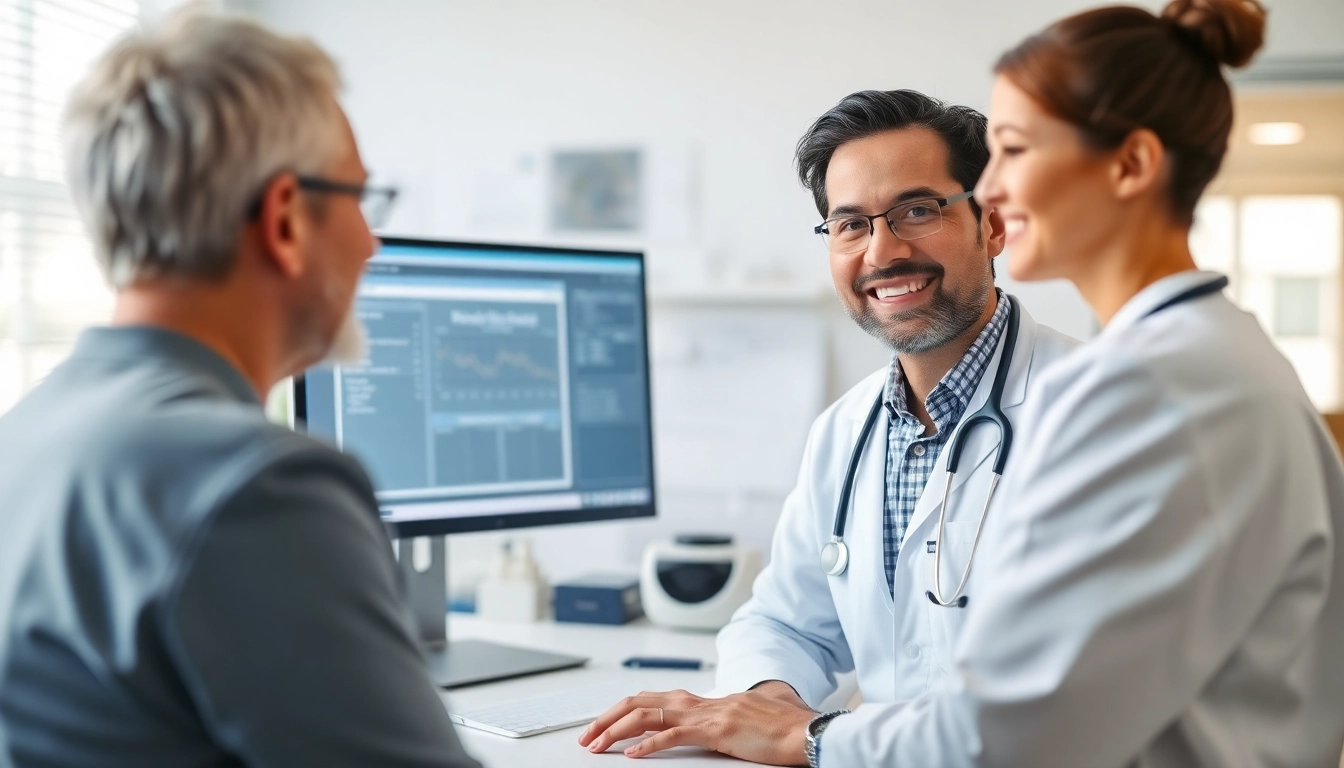 Explore top eprescribing solutions in a professional healthcare setting with a doctor assisting a patient.